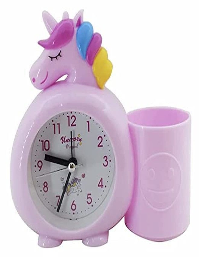 Tera13 TERA 13 (1 Piece Unicorn Alarm Clock for Girls | Unicorn Clock with Pen Stand for Kids | Table Clock for Kids Smart Silent Bedside Alarm Clock | Timer Watch for Kids Girls Return Gifts - Image 1